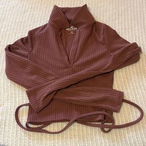 Hollister purple long sleep crop